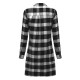 Casual Lady Plaid Print Asymmetrical Long Sleeve Shirt