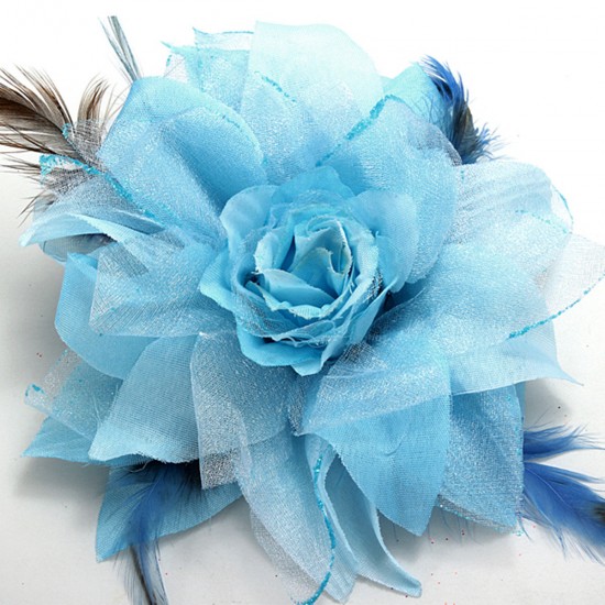 Bridal Wedding Wrist Feather Simulation Flower Headdress Corsage