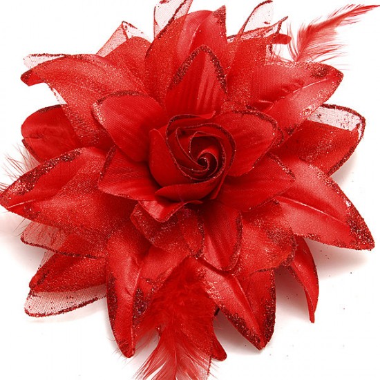 Bridal Wedding Wrist Feather Simulation Flower Headdress Corsage