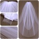 2 Layers Bride White Ivory Bridal Elbow Length Cut Edge Wedding Veil With Comb