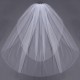 2 Layers Bride White Ivory Bridal Elbow Length Cut Edge Wedding Veil With Comb