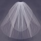 2 Layers Bride White Ivory Bridal Elbow Length Cut Edge Wedding Veil With Comb