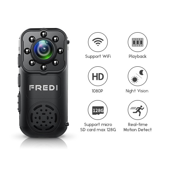 FREDI IP Camera 2.0MP 1080P HD Wireless Mini WIFI Camera P2P Infrared Night Vision Security Camera Mini Surveillance CCTV Camera