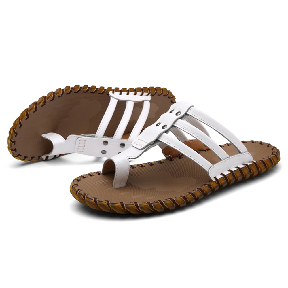 Men-Casual-PU-Leather-Clip-Toe-Slippers-Beach-Slipeprs-1330057