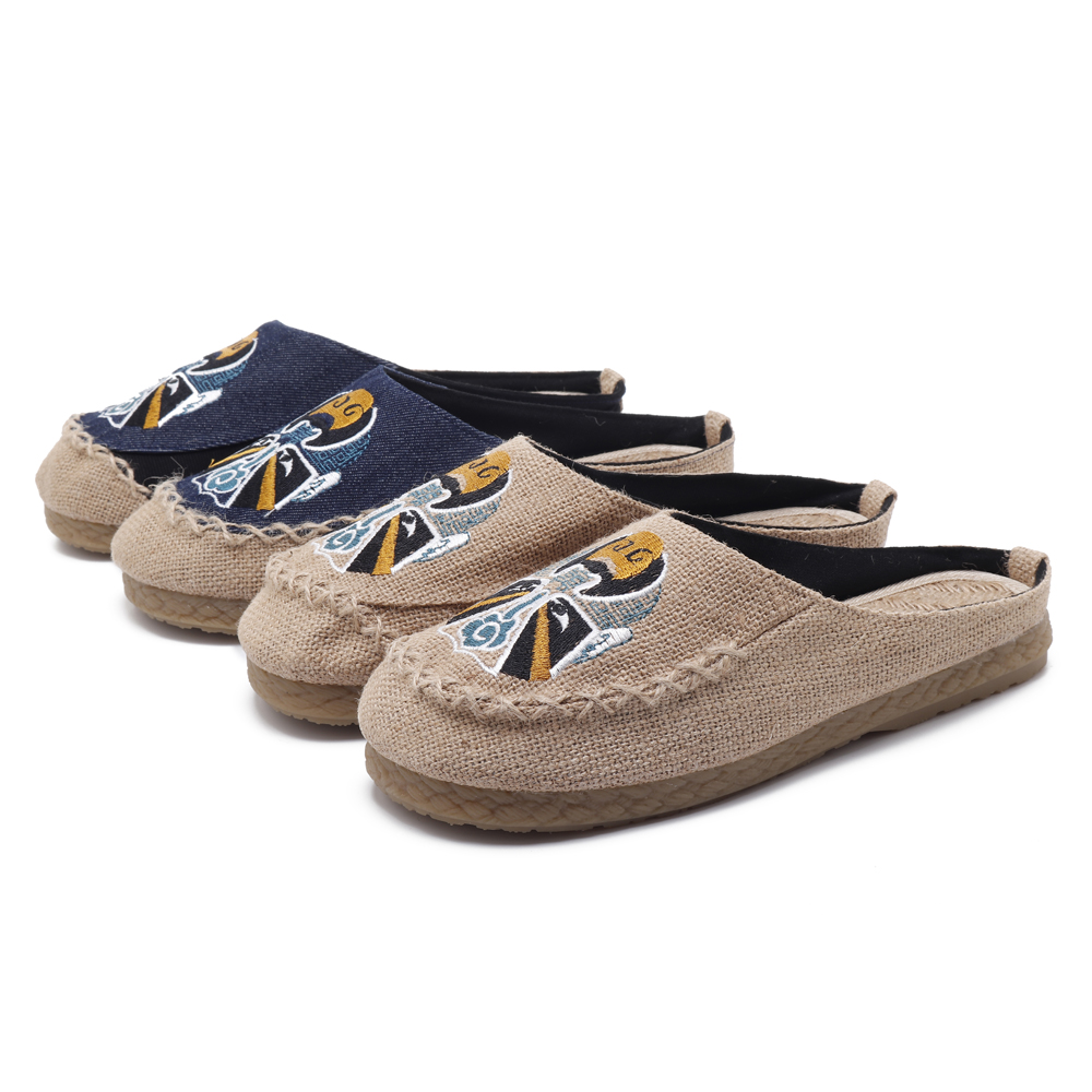 Men-Comfy-Breathable-Flax-Slippers-Peking-Opera-Pattern-Casual-Breathable-Loafers-1326371