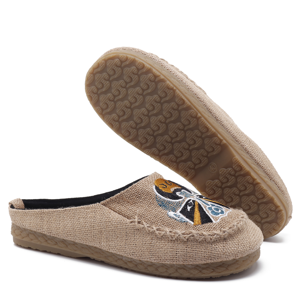 Men-Comfy-Breathable-Flax-Slippers-Peking-Opera-Pattern-Casual-Breathable-Loafers-1326371