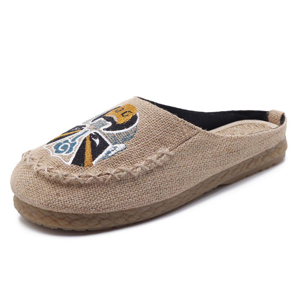 Men-Comfy-Breathable-Flax-Slippers-Peking-Opera-Pattern-Casual-Breathable-Loafers-1326371