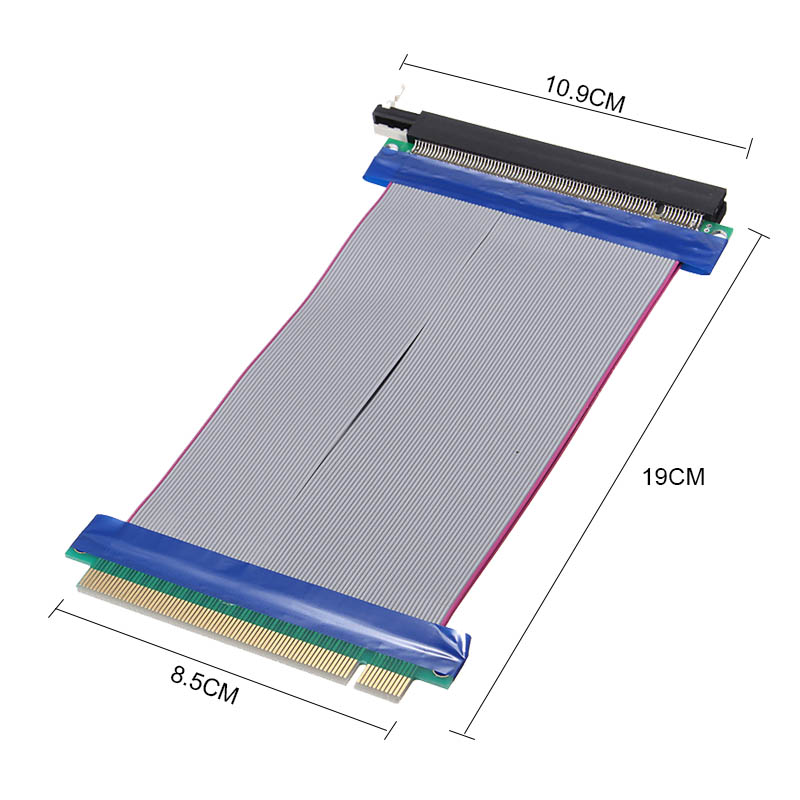 19cm-PCI-E-16X-Male-to-Female-Graphics-Card-Extension-Cable-Flex-Ribbon-Riser-Card-1145082