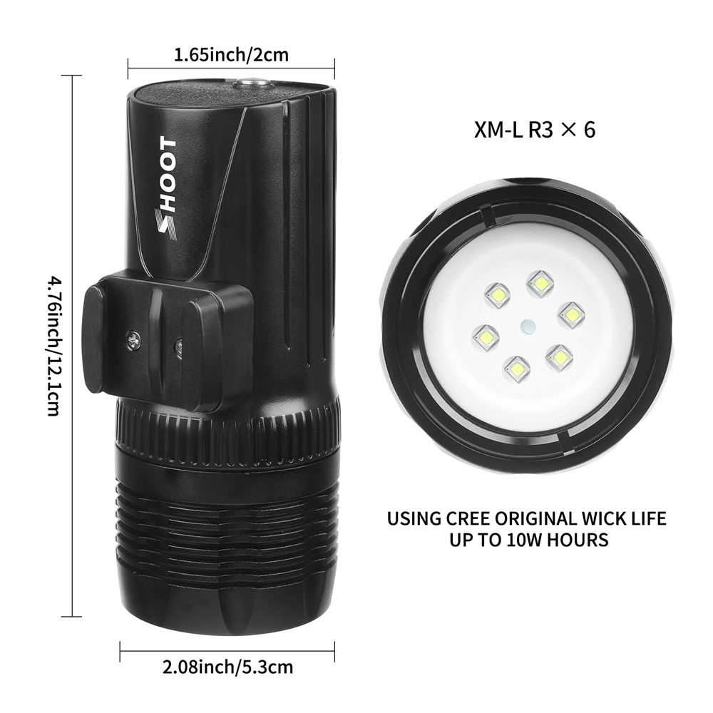 Shoot-XTGP460-60M-Waterproof-Diving-1000LM-6500K-Photography-Video-Light-for-Sport-Camera-DSLR-1376172