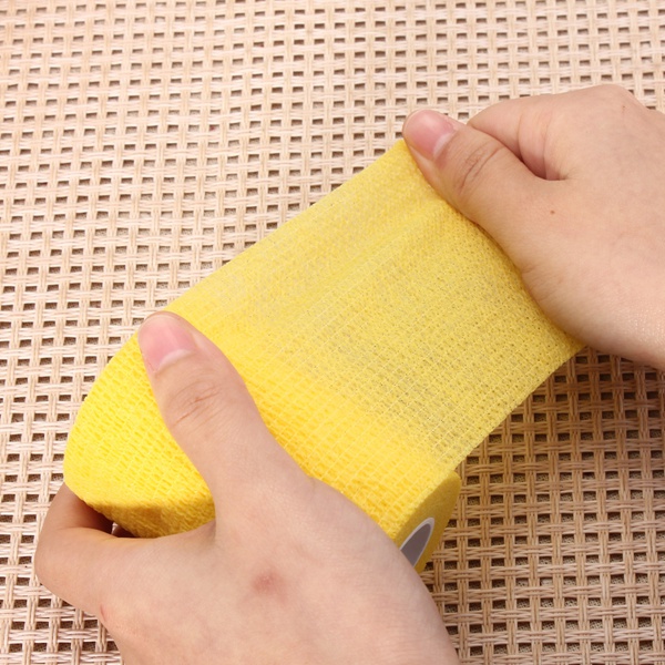 4pcs-Yellow-Ourdoor-Sports-Self-adhesive-Elastic-Gauze-Tape-Care-Bandage-1047415