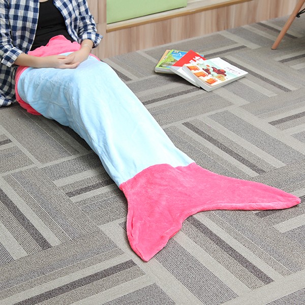 124x104cm-Flannel-Mermaid-Tail-Blanket-Super-Soft-Sofa-Home-Office-Bed-Mat-Sleep-Bag-1084016