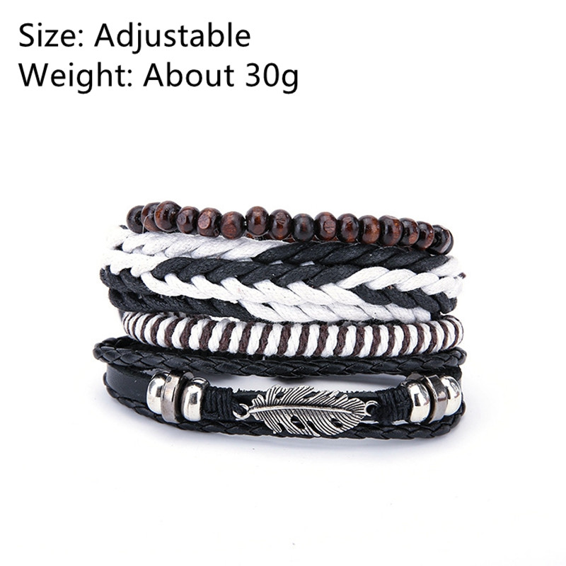 1-Set-Mens-Multilayer-Bracelets-amp-Bangles-Vintage-Leaf-Charm-Wood-Beads-Leather-Bracelet-for-Men-1286733