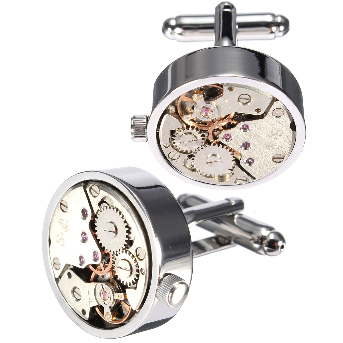 Men-Male-Silver-Mechanical-Watch-Pattern-Cuff-Links-Wedding-Gift-Suit-Shirt-Accessories-1024642