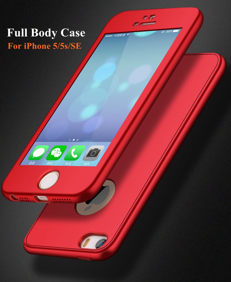 Bakeey-360ordm-Full-Body-Silicone-Case-With-Tempered-Glass-Film-For-iPhone-55sSE-1254831