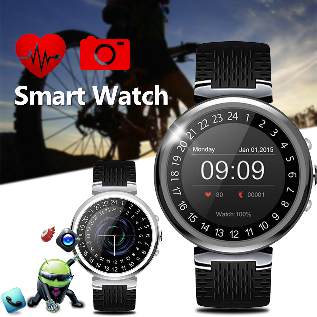 3G-Android-51-216GB-WIFI-Bluetooth-SIM-GSM-GPS-Camera-Heart-Rate-Smart-Watch-1252333