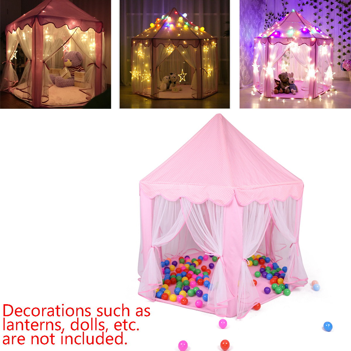 Children-Kids-Play-House-Outdoor-Indoor-Game-Toys-Tent-Girls-Pink-Princess-Castle--Pad-Mat-1265244