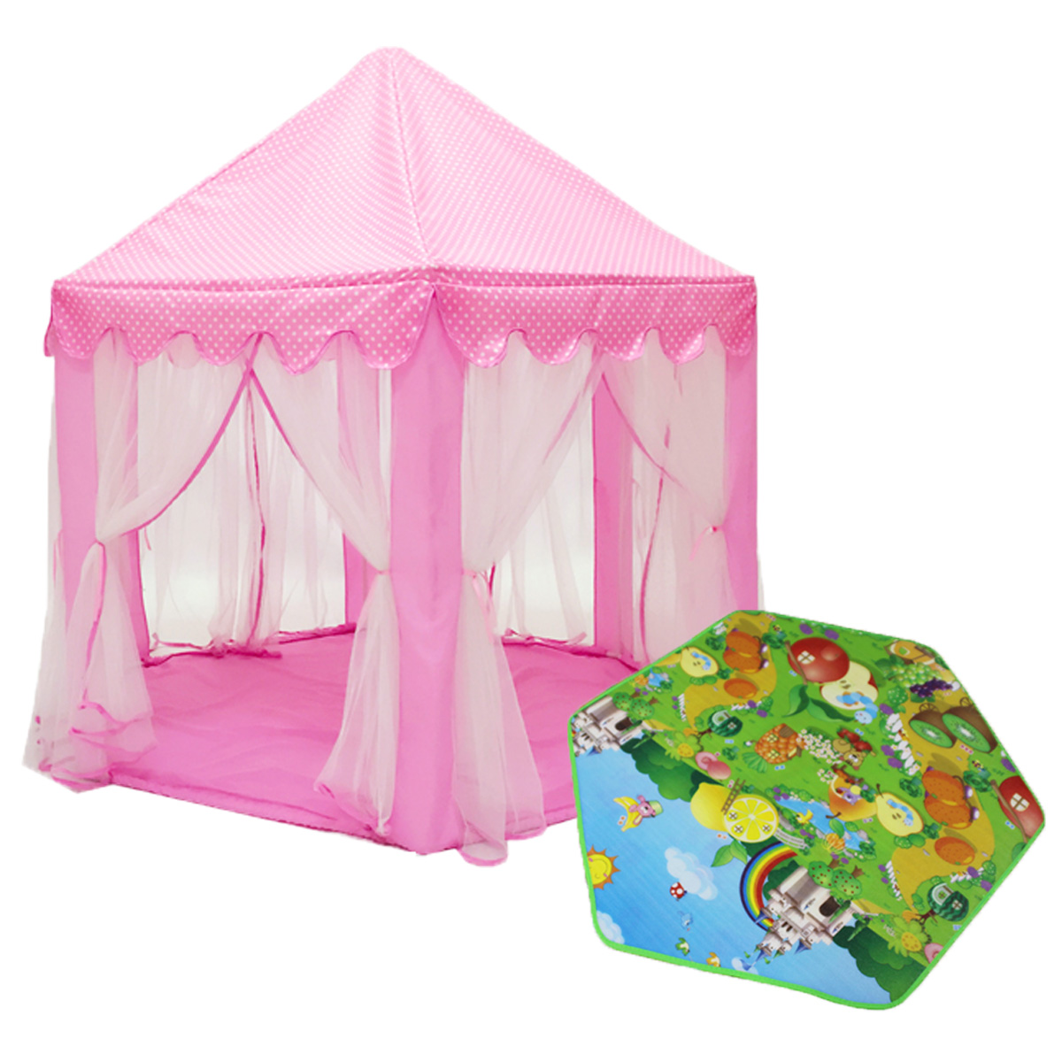 Children-Kids-Play-House-Outdoor-Indoor-Game-Toys-Tent-Girls-Pink-Princess-Castle--Pad-Mat-1265244