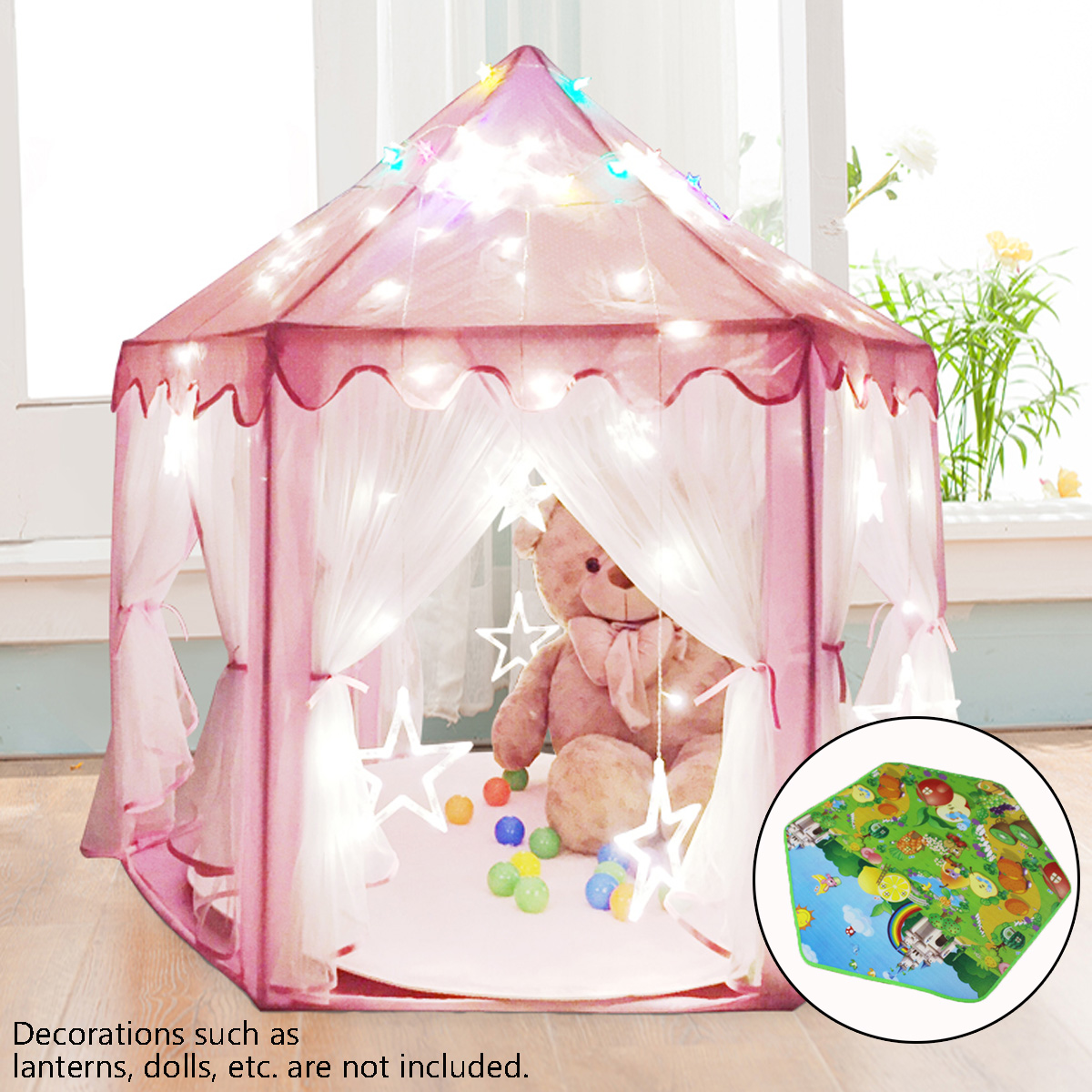 Children-Kids-Play-House-Outdoor-Indoor-Game-Toys-Tent-Girls-Pink-Princess-Castle--Pad-Mat-1265244