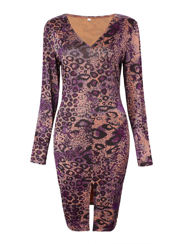 Sexy-Leopard-V-Neck-Split-Women-Bodycon-Dress-1014582